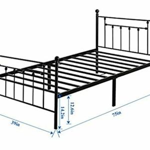 Twin Metal bed frame with mattress its protector